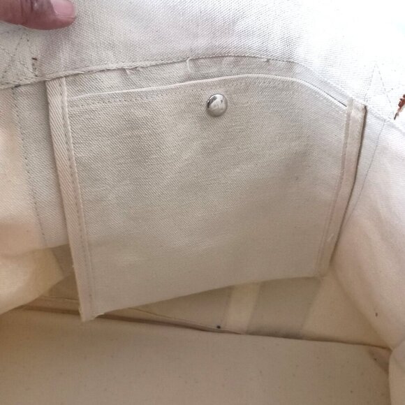 Extra Large 'S' Canvas Tote Shopper Bag Carryall Leather Straps Great Condition - Picture 9 of 9